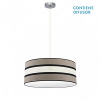 Distribuidor - Lâmpadas Diversas | Colgantes Moderno | COLGANTE KARLA 3XE27 TOPO/BEIS REGX60X60 CM Ref: 171296058
